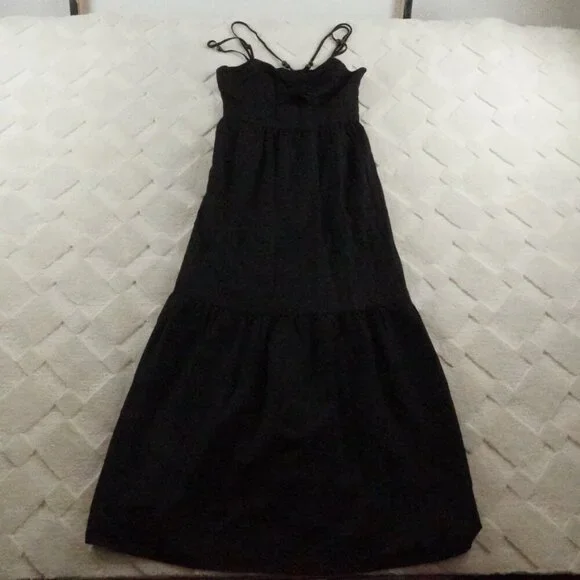 Jason Wu | Dresses | Jason Wu Spaghetti Straps With Beads Midi Dress Womens  Extra Small Black Linen | Poshmark